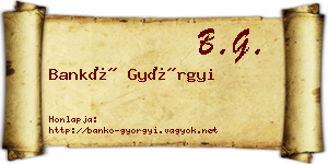 Bankó Györgyi névjegykártya