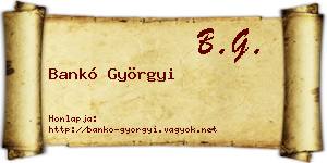 Bankó Györgyi névjegykártya