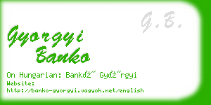 gyorgyi banko business card
